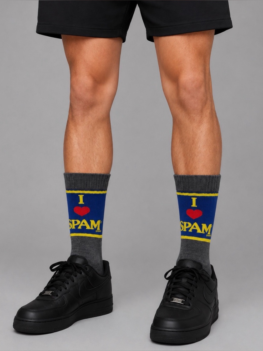 (NWOT) HORMEL FOODS • Grey/Multi “I ♥️ Spam” Novelty Tall Socks